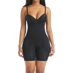 Plus Size Seamless Tummy Control Shapewear – Removable Straps & Sheer Mesh